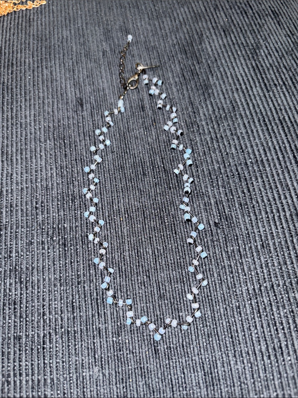 18-Delicate Blue Beaded Women's Necklace